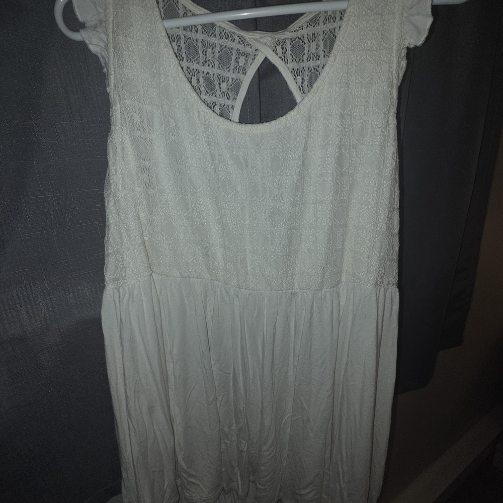 Torrid White Lace Backless Top